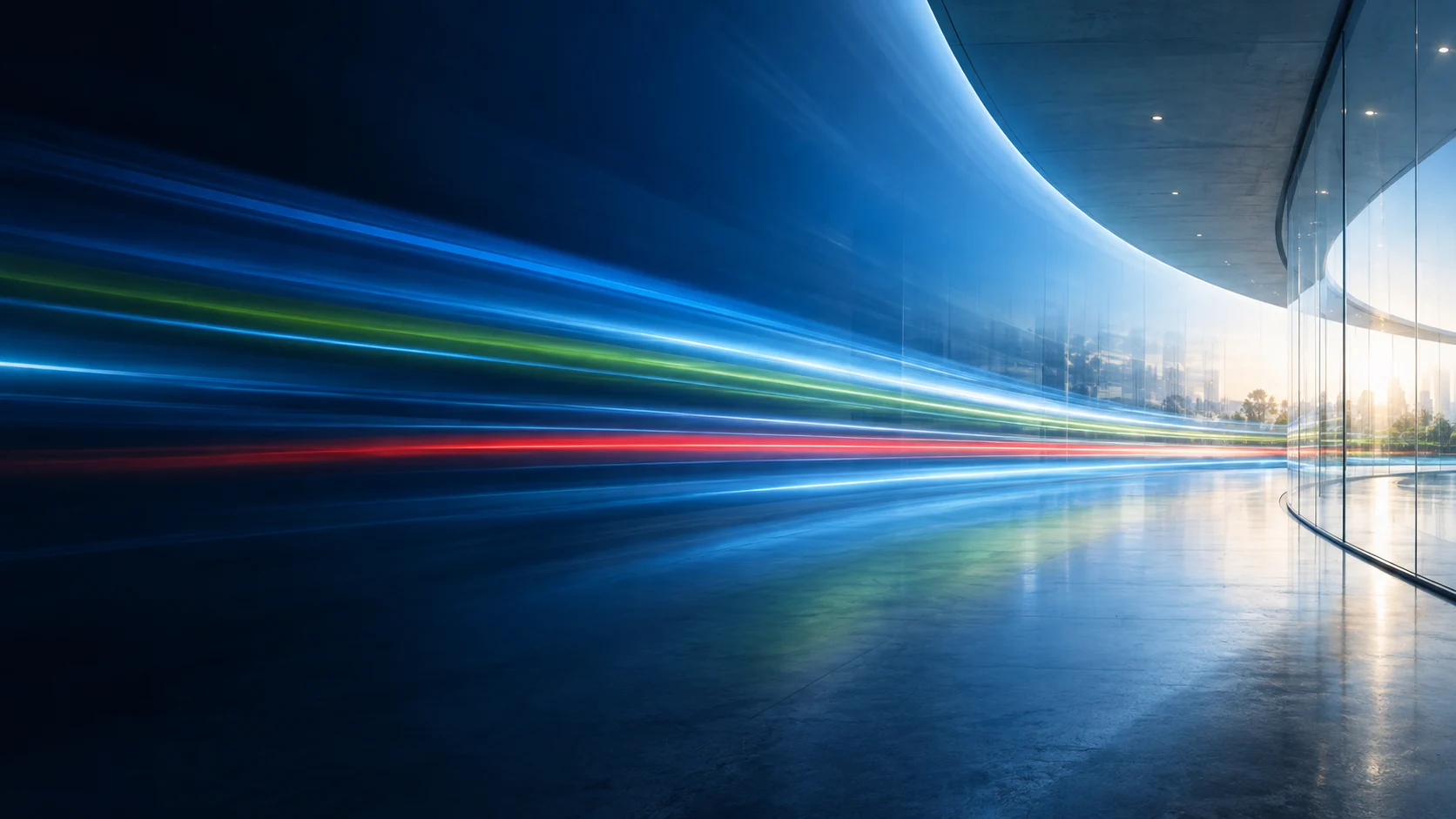 Abstract streams of knowledge moving through a professional environment